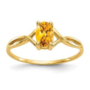 icecarats 10k yellow gold orange citrine ring gemstone band november birthstone jewelry size 7