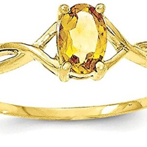 IceCarats 10K Yellow Gold Orange Citrine Ring Gemstone Band November Birthstone Jewelry Size 7