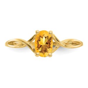 IceCarats 10K Yellow Gold Orange Citrine Ring Gemstone Band November Birthstone Jewelry Size 7