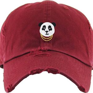 KBSV-056 BUR Panda Dad Hat Baseball Cap Polo Style Unconstructed Adjustable Vintage