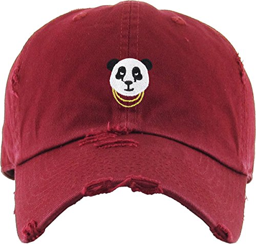 KBSV-056 BUR Panda Dad Hat Baseball Cap Polo Style Unconstructed Adjustable Vintage