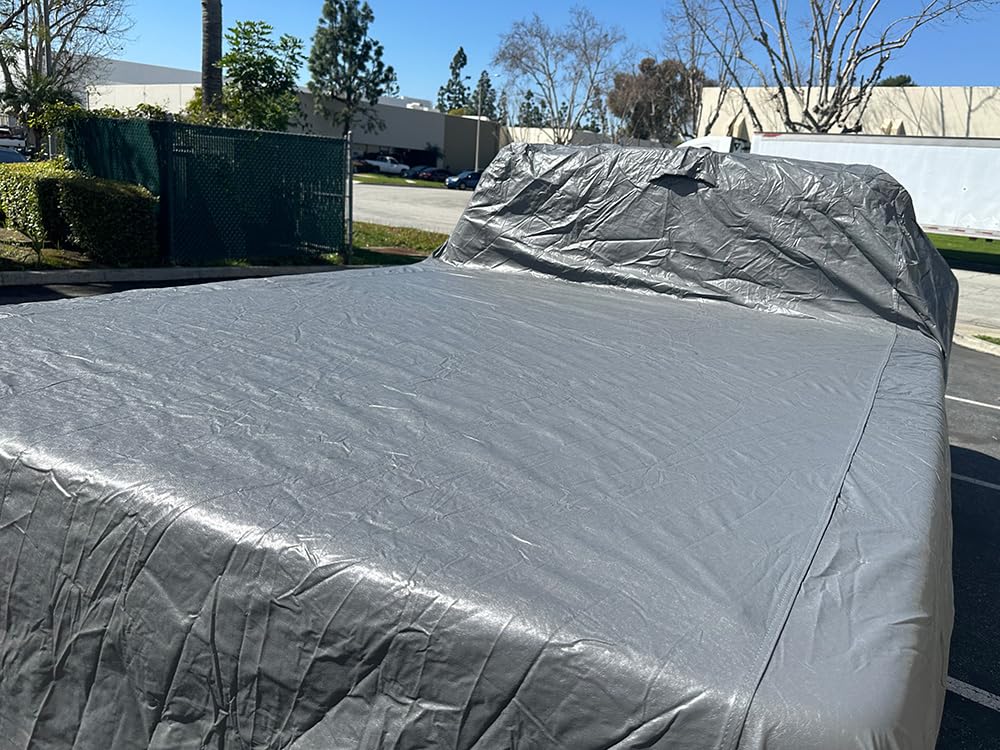 CarsCover Ford F250 F350 F450 Crew Cab 8ft Long Bed Box Premium Truck Car Cover Ironshield Leatherette All Weatherproof 100% Block Sun, Rain, Dust (Crew Cab 8ft Long Bed)