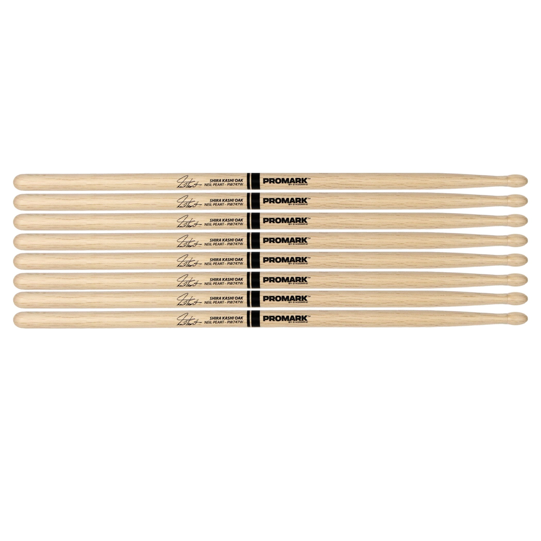 ProMark Neil Peart 747 Shira Kashi Oak Drumsticks, Wood Tip, Buy 3 Pairs Get 1 Free