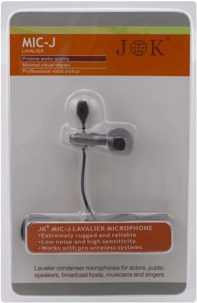 J K MIC-J 044 Lapel Microphone Lavalier Microphone Compatible with AKG SAMSON Wireless Transmitter - Mini XLR TA3F Plug