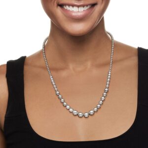 Ross-Simons Italian 4-10mm Sterling Silver Bead Graduated Necklace. 20 inches