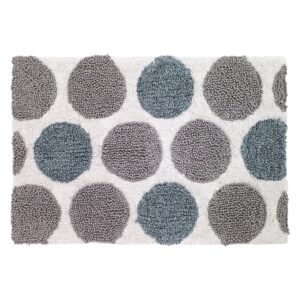 avanti linens - bath mat, cotton bath rug with non-skid backing, modern home decor (dotted circles collection, 20" x 30")