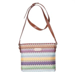 Signare Tapestry Crossbody Bag Shoulder Purse for Women In Aztec Zigzag Rainbow Design (XB02-AZT)