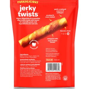 Hartz Oinkies Porkalicious Smoked Pig Skin Chicken Jerky Twists Dog Treats, 8 Count