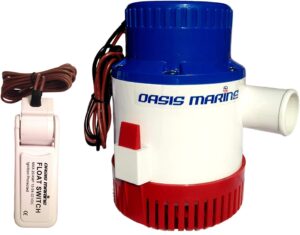 oasis marine 3700 gph 12v boat marine plumbing submersible electric bilge pumps (3700gph 12v) salt water pump with float switch