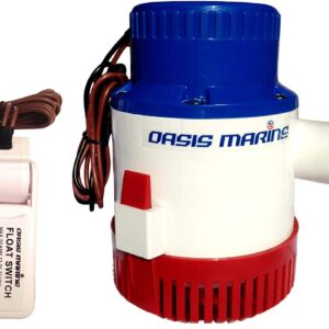 OASIS MARINE 3700 GPH 12v Boat Marine Plumbing Submersible Electric Bilge Pumps (3700gph 12v) Salt Water Pump With Float Switch