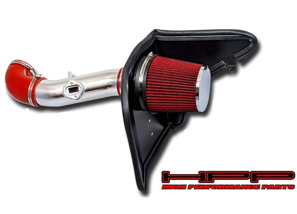 High Performance Parts Heat Shield Cold Air Intake Kit & Red Filter Combo Compatible for Chevrolet 2010 - 2011 Camaro V6 3.6L