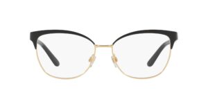 ralph by ralph lauren women's rl5099 metal cat eye prescription eyeglass frames, black/demo lens, 52 mm