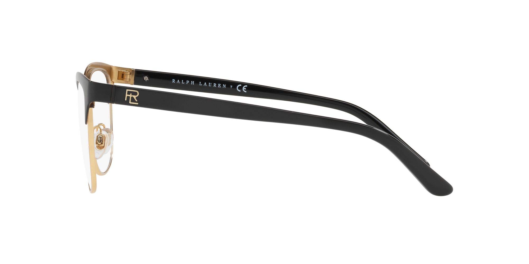 Ralph by Ralph Lauren Women's RL5099 Metal Cat Eye Prescription Eyeglass Frames, Black/Demo Lens, 52 mm