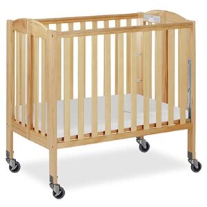 dream on me 3-in-1 folding portable crib, natural, large