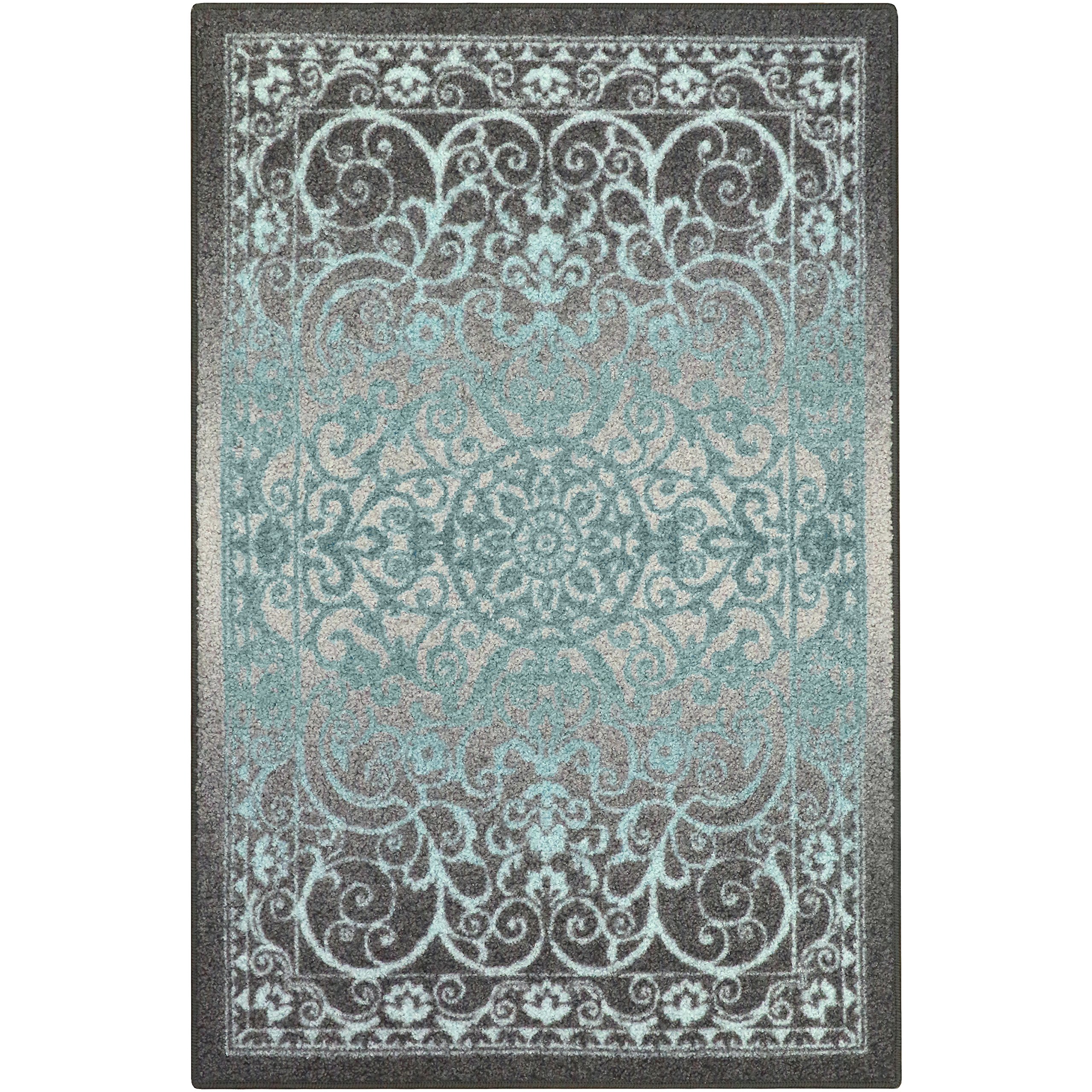 Maples Rugs Area Rug - Pelham 7 x 10 Large Area Rugs [Made in USA] for Living Room, Bedroom, and Dining Room, Grey Blue