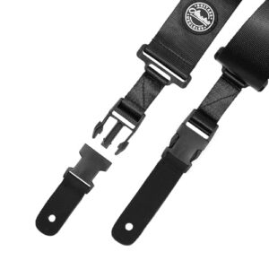 Amumu Snapclock Guitar Strap with Clip Black Nylon for Acoustic Guitar Electric Guitar and Bass Guitar include Strap Blocks & Headstock Strap Tie - 2" Wide