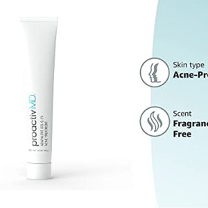 ProactivMD Adapalene Gel Acne Treatment - Prescription Strength Retinoids for Face and Body Acne, .1% Solution, 1.6 Oz, Unscented