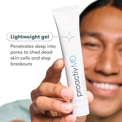 ProactivMD Adapalene Gel Acne Treatment - Prescription Strength Retinoids for Face and Body Acne, .1% Solution, 1.6 Oz, Unscented