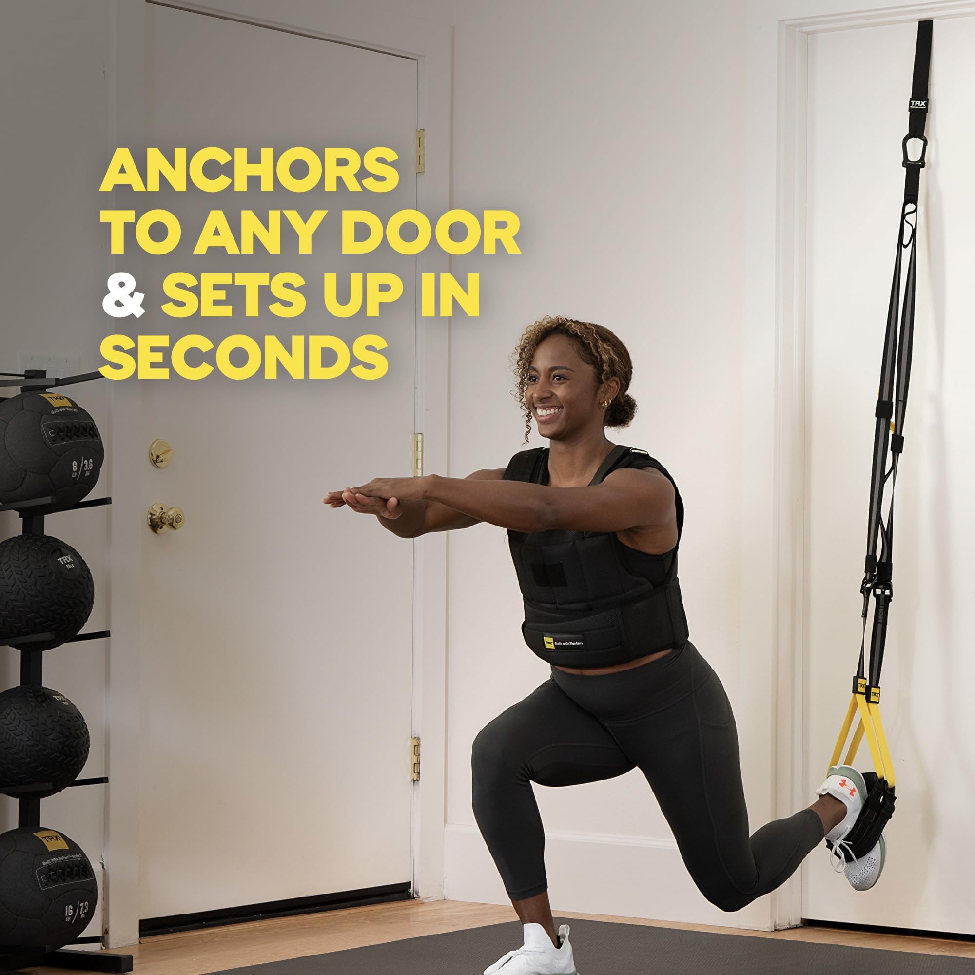 TRX Training All-in-One Suspension-Trainer Exercise Equipment Bundle with XMount Wall Anchor, 4 Strength-Exercise Bands, and Shaker Bottle, 10 Items Total