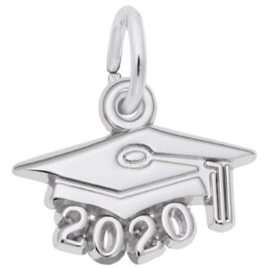 rembrandt graduation cap 2020 charm, sterling silver