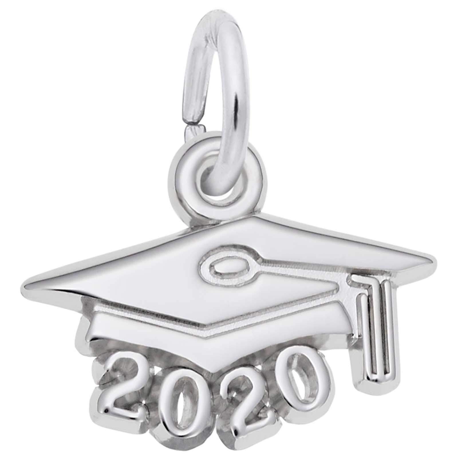 Rembrandt Graduation Cap 2020 Charm, Sterling Silver