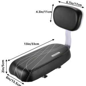 ZHOUWHJJ Bicycle Rear Seat Cushion Armrest Footrest Set, Kid Child Carrier Bicycle Baby Seat, Including Cushion and Backrest, Armrest Handrail, Footrests, Bell, Black