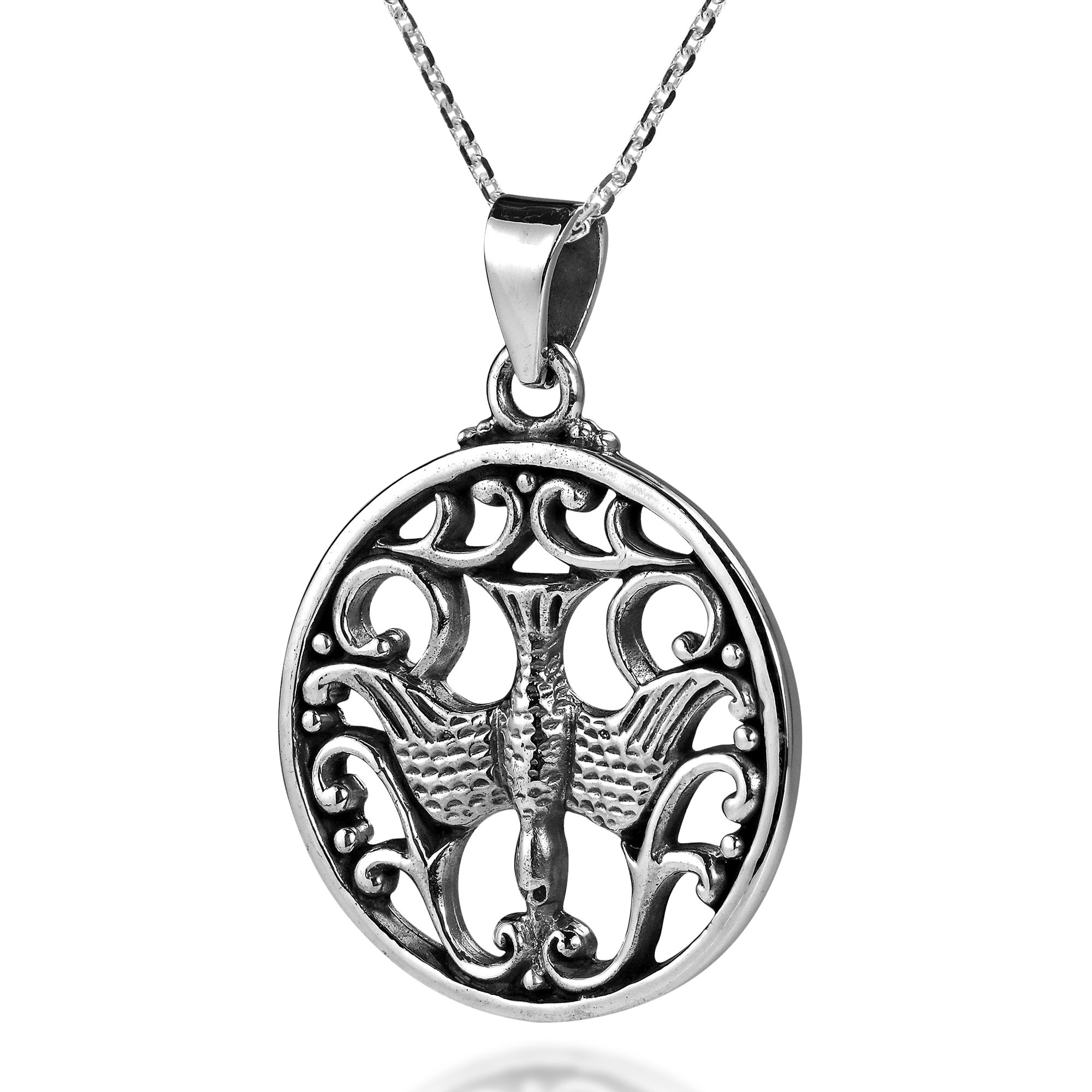 AeraVida Peace Dove Holy Spirit .925 Sterling Silver Pendant Necklace