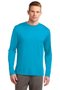 sport-tek tall long sleeve posicharge competitor tee 4xlt atomic blue