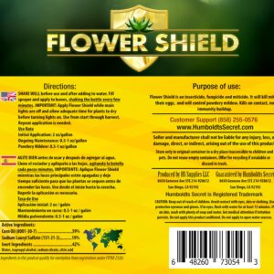 Humboldts Secret Flower Shield – Powerful Insecticide – Pesticide – Miticide – Fungicide – Bug Spray – Spider Spray – Plant and Flower Protection – Healthy Treatment for Pests and Fungus (32 Ounce)