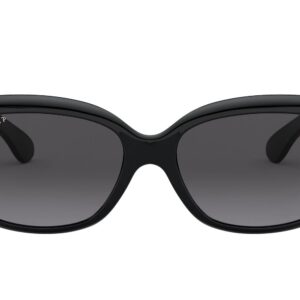 Ray-Ban Women's RB4101 Jackie Ohh Butterfly Sunglasses, Black/Polarized Light Grey Gradient Dark Grey, 58 mm