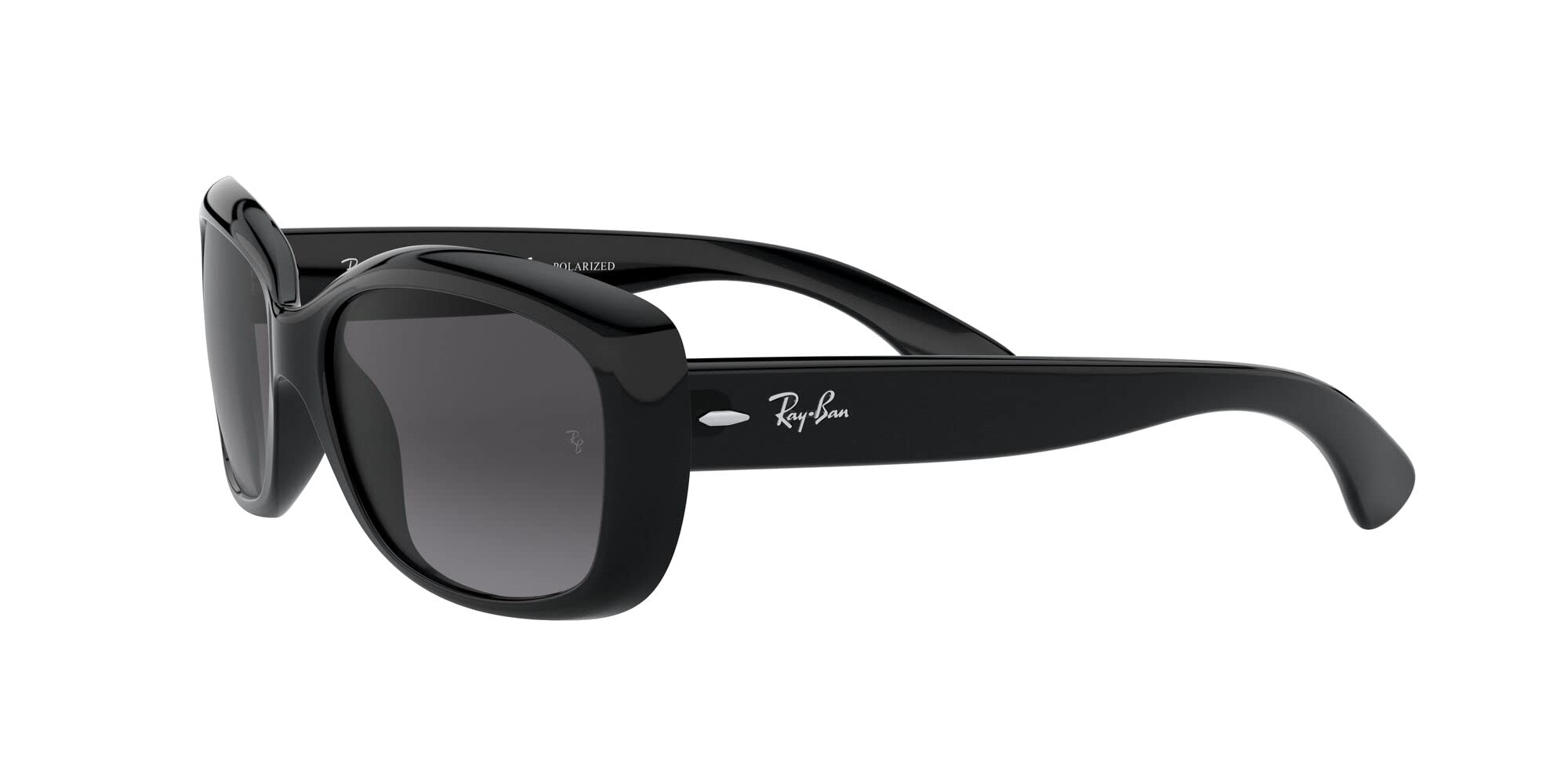 Ray-Ban Women's RB4101 Jackie Ohh Butterfly Sunglasses, Black/Polarized Light Grey Gradient Dark Grey, 58 mm