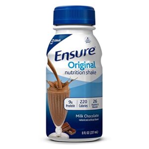 ensure original nutrition shake, milk chocolate, 8 ounces, 12 count