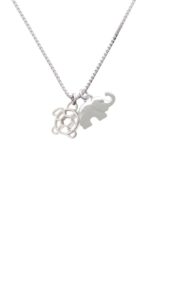 delight jewelry cutout sea turtle elephant necklace, 18"+2"