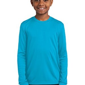 Sport-Tek Youth Long Sleeve PosiCharge Competitor Tee L Atomic Blue