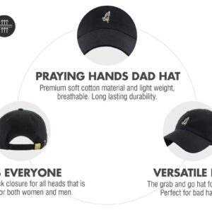 KBSV-060 BLK Praying Hands Rosary Dad Hat Baseball Cap Unconstructed Polo Style Adjustable Unisex