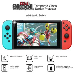 Old Skool Tempered Glass Screen Protector for Nintendo Switch 2017 (2-Pack) HD Shield with Anti-Bubble & Anti-Fingerprint Film