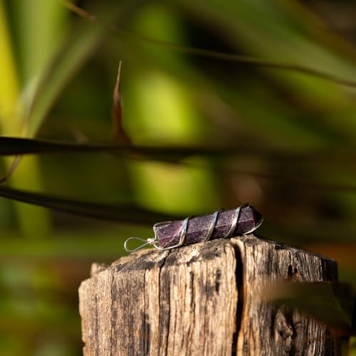 AYANA Lepidolite Crystal Necklace - Handmade Necklaces, Ethically Sourced Crystals and Healing Stones - September Birthstone, Genuine Healing Crystals - Crystal Necklaces for Women Trendy