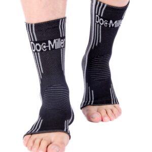 Doc Miller - Ankle Brace for Sprained Ankles, Achilles Tendonitis, Compression Support Sleeves for Women & Men, Best Brace for Pain Relief, Stability & Plantar Fasciitis Sock, 1 Pair, Gray, Large