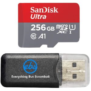 256GB SanDisk Ultra UHS-I Class 10 90mb/s MicroSDXC Memory Card works with Samsung Galaxy S8, S8 Plus, S8 Note, S7, S7 Edge, Cell Phones with Everything but Stromboli Memory Card Reader