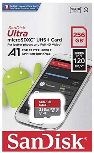 256GB SanDisk Ultra UHS-I Class 10 90mb/s MicroSDXC Memory Card works with Samsung Galaxy S8, S8 Plus, S8 Note, S7, S7 Edge, Cell Phones with Everything but Stromboli Memory Card Reader