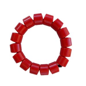 mbariket - african red beads beaded bracelet/anklet, imported from nigeria (classic bracelet)