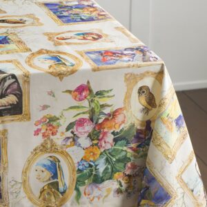 Maison d' Hermine Tablecloth 100% Cotton 60"x60" Decorative Square Tablecloths Washable Table Cover, Home, Wedding, Restaurant, Buffet Party & Camping, Masterpiece -Spring/Summer