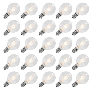 goothy clear globe g40 screw base light bulbs replacement 1.5-inch, e12 base, 25 pack