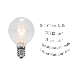 GOOTHY Clear Globe G40 Screw Base Light Bulbs Replacement 1.5-Inch, E12 Base, 25 Pack