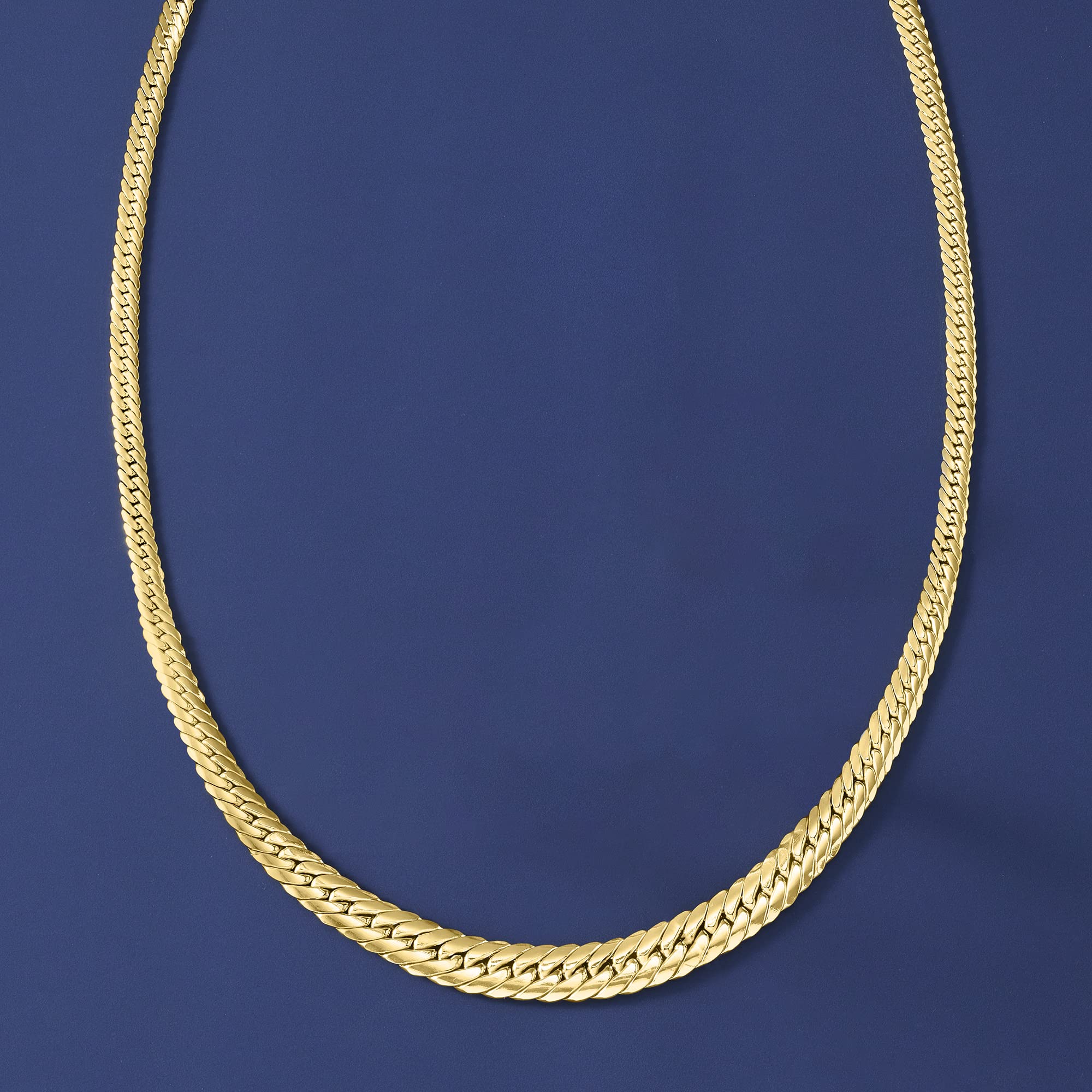 Ross-Simons Italian 18kt Yellow Gold Graduated Cuban-Link Necklace. 20 inches