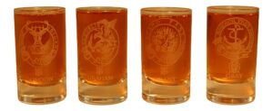 collins glencairn clan crest crystal dram tot glass - gordon graham grant gray