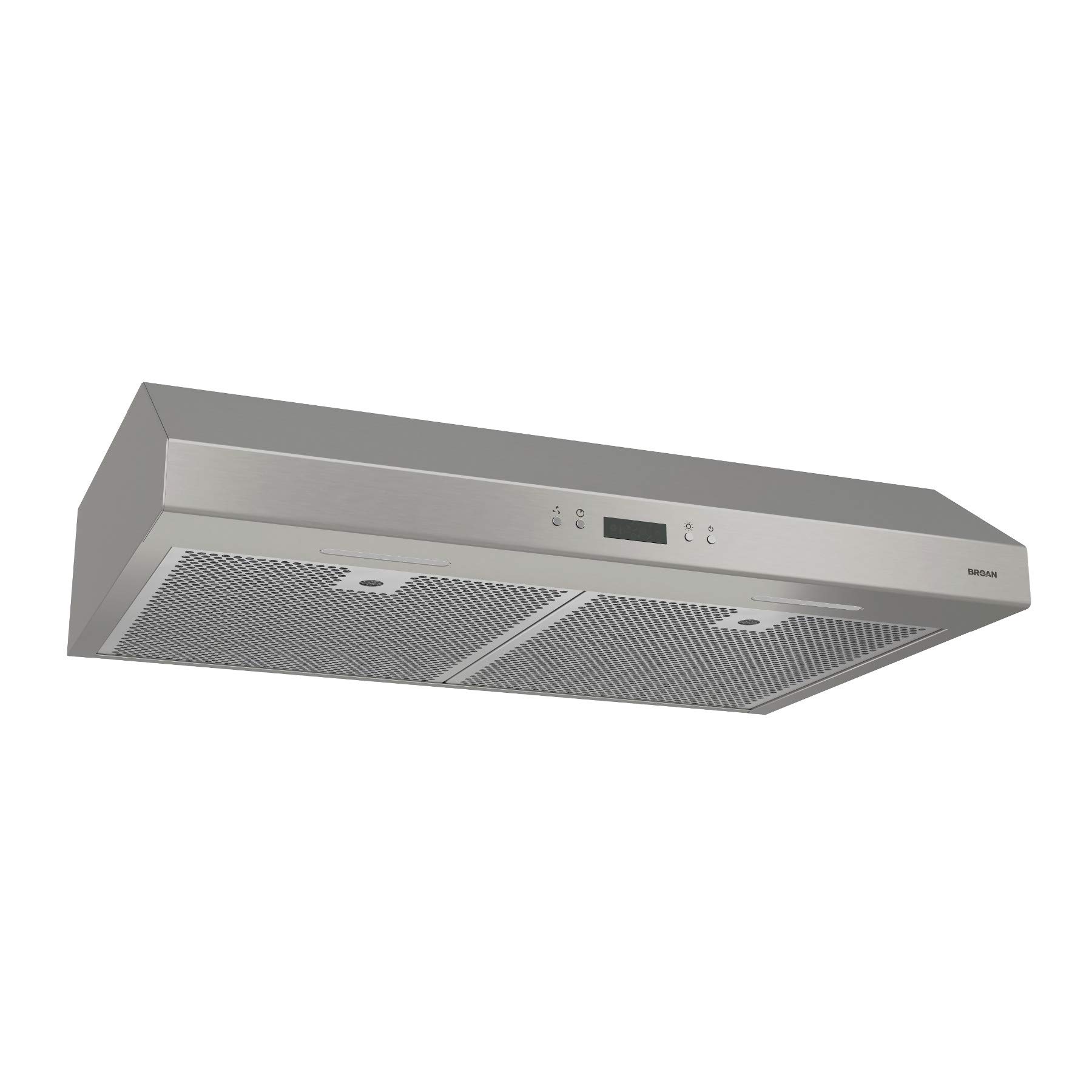 Broan-NuTone Glacier 30-inch Under-Cabinet 4-Way Convertible Range Hood with 3-Speed Exhaust Fan and Light, 450 Max Blower CFM, Stainless Steel