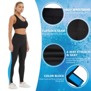 GEEK LIGHTING Swim Pants for Women Surfing Leggings SPF Swimming Tights Rash Guard Water Wetsuit Dive Kayaking Pants Blue Small