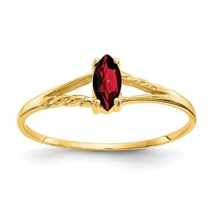 icecarats 10k yellow gold red garnet ring gemstone band january birthstone jewelry size 7.00