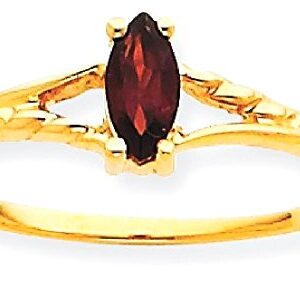 IceCarats 10K Yellow Gold Red Garnet Ring Gemstone Band January Birthstone Jewelry Size 7.00